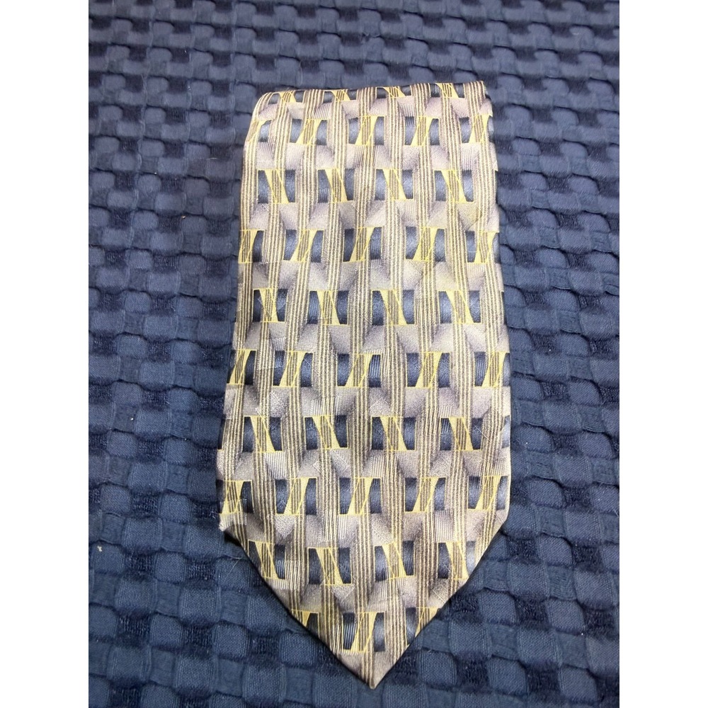 Stafford Executive Men's Necktie Tie 100% Silk Gray Blue Made in USA